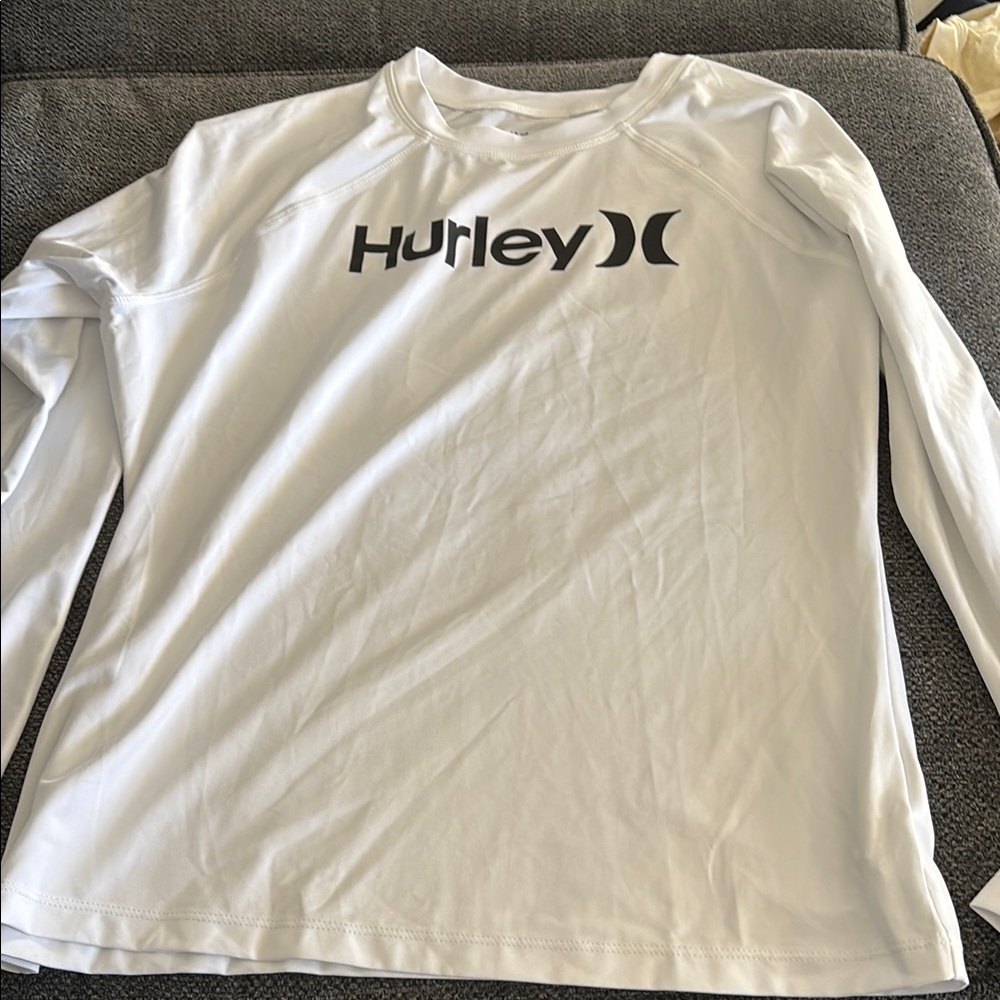 Hurley White Long Sleeve Shirt Water rash guard